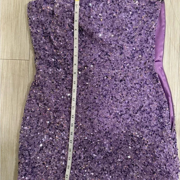 Retrofete Lavender Sequin Strapless Mini Dress - Picture 3 of 6